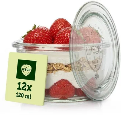 Zdjęcie produktu dla Zestaw 12 szklanek deserowych z pokrywkami, pojemność 120 ml