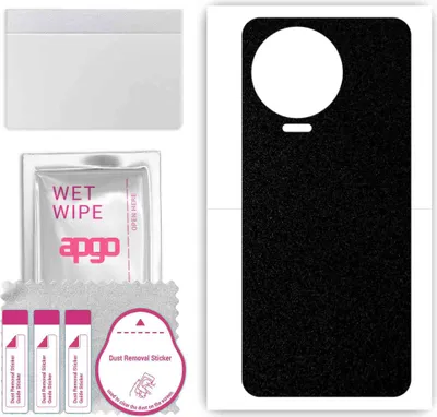 Produktbild von apgo Rückseite Schutzfolie, Skin, kompatibel mit Infinix Note 12 2023, Hinten Displayschutzfolie aus Vinylfolie, kratzfest, einfache Montage - Mattschwarz