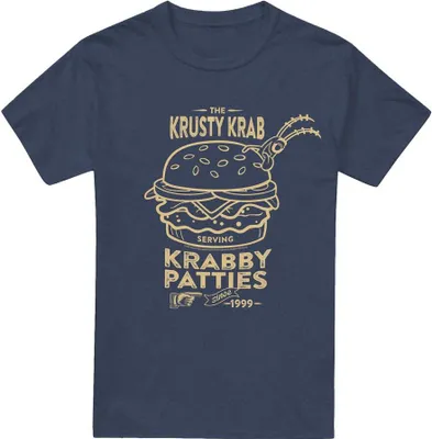 Produktbild von SpongeBob SquarePants - "The Krusty Krab Shock Mono" T-Shirt für Herren/Damen Uni TV18333 (S) (Marineblau)