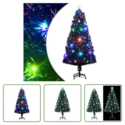 Zdjęcie produktu dla The Living Store Sztuczna choinka ze stojakiem/LED 120 cm światłowodowa