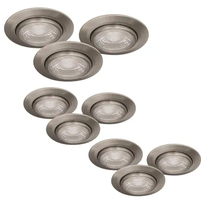 Produktbild von 9er Set LED Einbaustrahler Silber – dimmbar – schwenkbar – IP44 – ultra flach – Malmbergs MD-13 Einbaustrahler 230V Satin-Silber / klar Durchmesser: 7