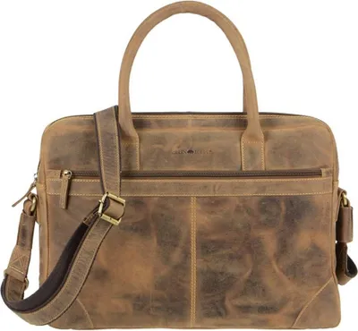 Produktbild von Greenburry Damen Businesstasche Vintage Leder Officebag Aktentasche braun 1646-25