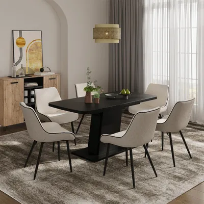 Immagine prodotto di tavolo da pranzo allungabile Vicco Fenaro Nero 120 x 80 cm estensibile, Model 56599