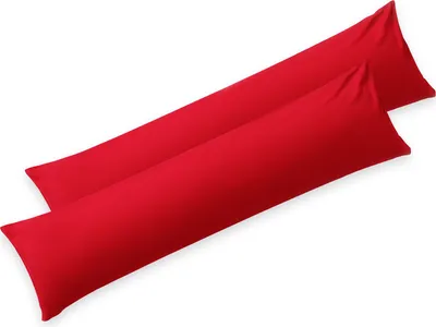 Produktbild von Blumtal Seitenschläferkissen Bezug 40 x 145 (2er Set Kissenbezüge) - Rot - Kissenhülle mit Reißverschluss