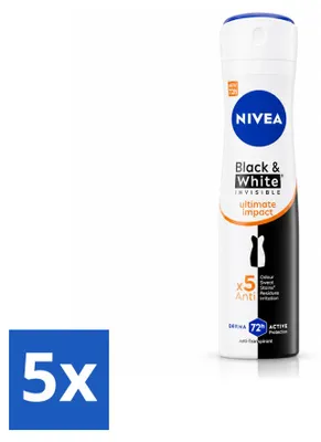 Produktbild von 5 x NIVEA Black & White Ultimate Impact Deodorant Spray - 150 ml - Vorteilspackung - 5 Stücke