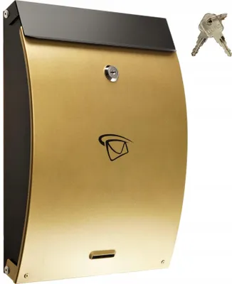 Produktbild von Briefkasten FEINZ 35 X 25 cm Gold Wetterfest Abschließbar für Haus und Zaun