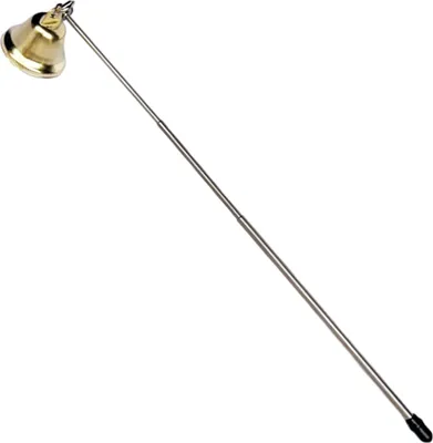 Produktbild von Glockenkerzenlöscher mit Teleskopgriff, drehbarem Metall-Teelichtdocht, Flammenlöscher, Kerzenstopper-Werkzeug, universelles Kerzenzubehör