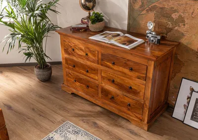Produktbild von MASSIVMOEBEL24 Kommode Akazie 145x58x90 honig lackiert OXFORD #0447