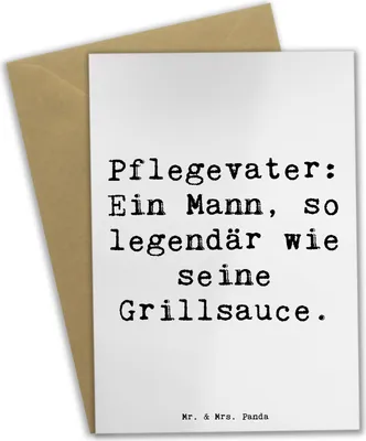 Produktbild von Mr. & Mrs. Panda Grußkarte Spruch Pflegevater Legende - Weiß - Geschenk, einladungskarten, Kinderbetreuung, Alltagshelden, Pflegeeltern, Erziehung, Verwandte, Freude
