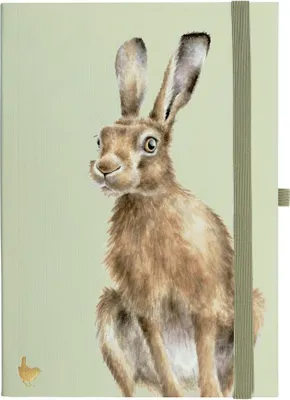 Produktbild von Wrendale Designs A5-Notizbuch mit Goldschnitt Motiv Hase