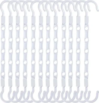 Produktbild von INF Platzsparende, drehbare, faltbare Kleiderbügel - 12er Pack, Kunststoff Weiß