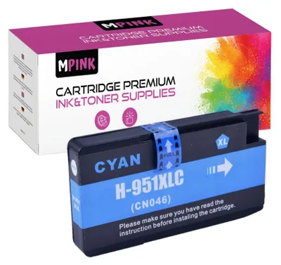 A product shot of printer ink cartridges and their packaging.