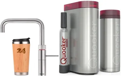Immagine prodotto di "QUOOKER FUSION SQUARE beccuccio fisso in acciaio inox VAQ PRO3 con CUBO 2(3FSRVSCUBE)" Rubinetto per acqua bollente a 100°C con sistema di acqua potabile *Incluso thermo mug