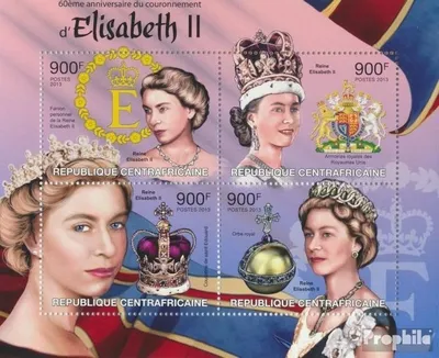 Produktbild von Briefmarken Zentralafrikanische Republik 2013 Mi 4102-4105 Kleinbogen (kompl. Ausgabe) postfrisch Elisabeth II.