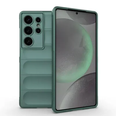 Productafbeelding van MobyDefend Hoesje - Geschikt voor Samsung Galaxy S25 Ultra  -  TPU Gripcase - Groen