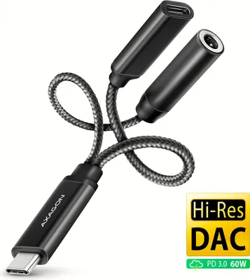 Produktbild von AXAGON Axagon ADA-HCPD Audiokabel 0,1 m USB-C, 3,5 mm USB-C Schwarz