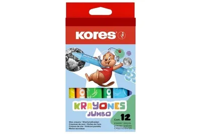 Zdjęcie produktu dla Voskovky Kores Krayones Jumbo, trojhranné, 12 ks