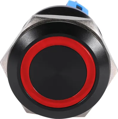 Obrázek produktu pro 22mm 12V-24V Vodotěsný samoblokující tlačítkový spínač s červenou LED diodou