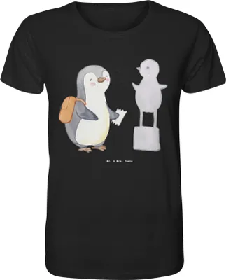 Produktbild von Mr. & Mrs. Panda T-Shirt Pinguin Museum besuchen Größe M - Schwarz - Geschenk, herren shirt, Museen, Tshirt, mit Spruch, Fun
