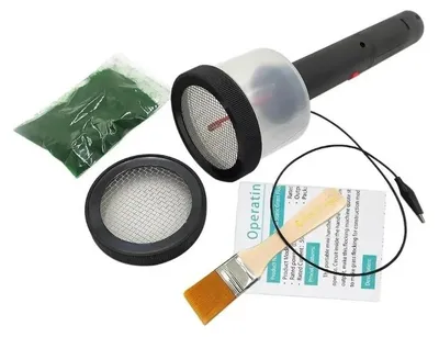 Immagine prodotto di Applicatore per erba statica - Applicatore elettrostatico per fiocchi - ABS - 2 setacci in acciaio inossidabile - Alimentazione a batteria - Per modellismo - Nero