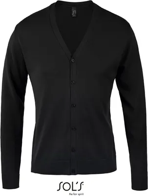 Immagine prodotto di SOLs 90011 | Golden Uomo Cardigan con scollo a V - Colore: Nero - Taglia: M