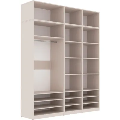 Produktbild von Marmex Möbel TRES W/N SET Kleiderschrank ohne Türen mit Aufsätzen 180x246x51cm Graubeige Cashmere