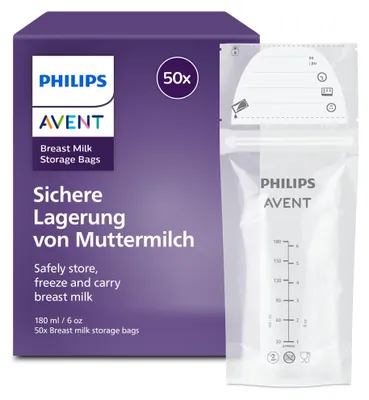 Imagen del producto de Philips AVENT SCF603/50, fabricado en China, material: polietileno tereftalato (PET), capacidad: 180 ml, cantidad: 50 unidades, dimensiones: 99 mm x 256 mm