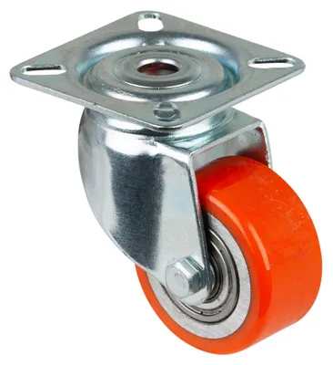 Produktbild von BS Rollen BS Kompakt-/Minirolle A600, Lenkrolle, Rad-Ø 50 mm, Tragkr. 120 kg, Platte 60x60, Kugellager, Polyurethan