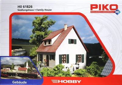 Produktbild von Piko Modellhaus Bausatz Siedlungshaus für H0-Modellbahn, Maße 105x99x99 mm