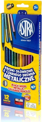 Produktbild von ASTRA Metallic-Buntstifte 12 Stück mit Bleistiftspitzer