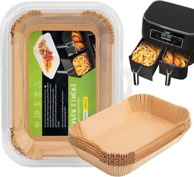 Produktbild von Luftfrittierpapier - 20 x 14 cm - wasserdicht und ölbeständig - Zubehör für Luftfritteger mit Antihaftbeschichtung Luftfritteger Zubehör