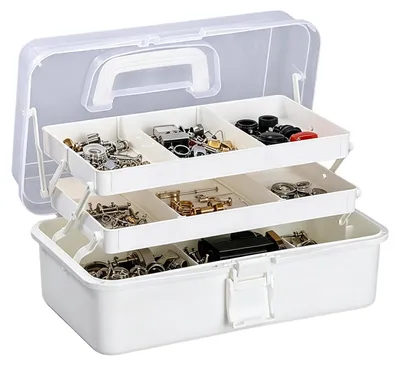 Immagine prodotto di Contenitore portaoggetti a 3 scomparti per materiali da artigianato