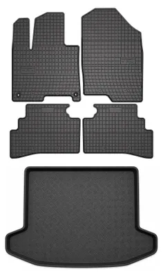 Produktbild von Gummimatten + Kofferraumwanne für Kia Sportage V 2021- (ohne Subwoofer, oberer Ladeboden) – Schwarz, passgenau – Wielganizator SolidPRO