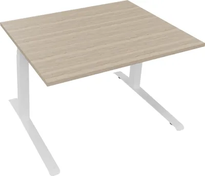 Produktbild von Sitz-/Stehtisch Kufe Doppels. Quad. B1200xT900xH645-1275 ws/Eiche Nat