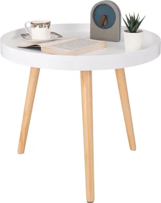 Image de Table d'appoint Bolt Edge – Ronde – Design moderne – Table basse – 50 x 44 cm – Salon