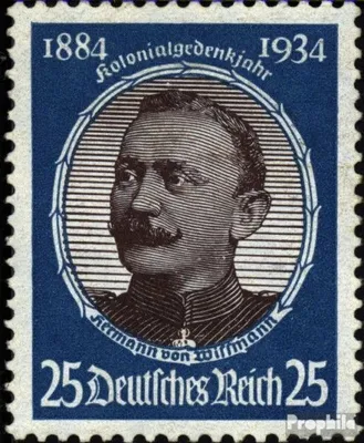 Produktbild von Briefmarken Deutsches Reich 1934 Mi 543y mit Falz Kolonialfeier/Deutsche Kolonialforscher