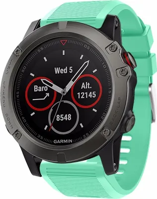 Produktbild von Strap-it Garmin Fenix 5x / 6x Silikonarmband (Aqua)