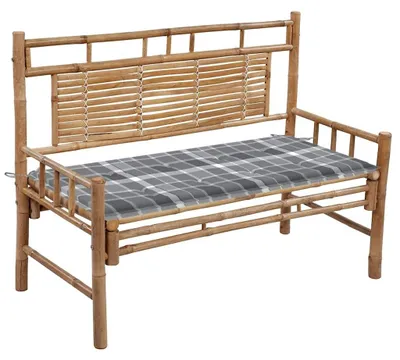 Obrázek produktu pro vidaXL Zahradní lavička s polštářem 120 cm Bamboo
