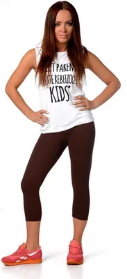 Immagine prodotto di Leggings 3/4 da donna molti colori; marrone cioccolato S/36