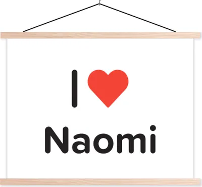 Produktbild von MuchoWow® Textilposter Ich liebe - Naomi - Mädchen 40x30 cm mit holzfarbenen Rahmen - Bilder