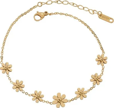 Obrázok produktu pre Zlatý náramok na nohu Flower - Moderný a bezniklový KP20581