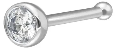 Produktbild von Nasenpiercing, Nasenstecker 14/18 Karat Gold Nasenstecker Pin RUNDER MOISSANIT