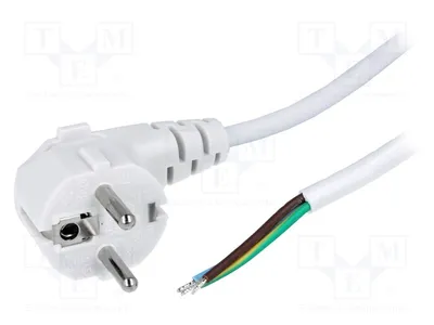 Produktbild von 1x Kabel CEE 7/7 (E/F) abgewinkelter Stecker,Kabel 1,8m weiß Computerversorgungs