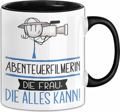 Produktbild von Abenteuerfilmerin Geschenk Tasse Becher Die Frau Die Allen Kann Geschenkidee für eine Abenteuerfilmerin Lustig (Schwarz)