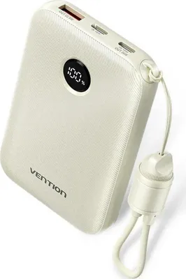 Zdjęcie produktu dla Vention 10000 mAh 2 x USB-C 1 x USB-A z ekranem 22,5 W, kolor piaskowy