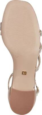Produktbild von s.Oliver Damen Sandalette Sandale Strass Metallic Karree Blockabsatz 5-28206-42, Größe:38 EU, Farbe:Gold