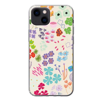 Produktbild von MuchoWow® Handyhülle Schutzhülle Hülle für iPhone 13 mini Blume - Muster - Anemone Silikon Softcase Handy Hülle - Softcase