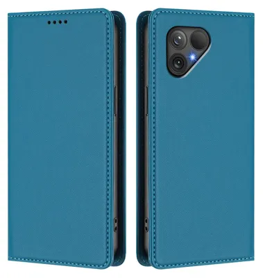 Immagine prodotto di Custodia in pelle per Fairphone 5, custodia flip magnetica in Finto cuoio con supporto Lake blu