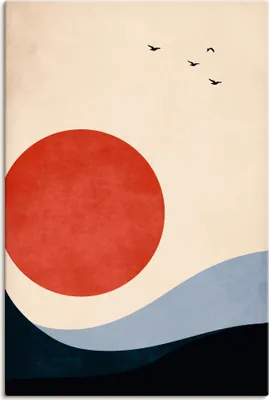 Produktbild von ARTland Leinwandbild Erinnerungen am See Größe: 40x60 cm