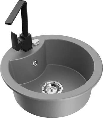 Produktbild von Mexen Diego 1-Becken-Granit-Spüle mit Mischbatterie Rita, Grau - 6512-71-670300-70